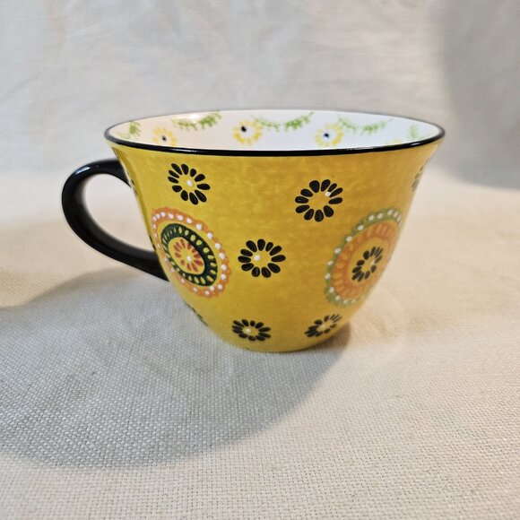 Signature Large Boho Stoneware Latte Coffee Mug Cup x 2 - Picture 6 of 11